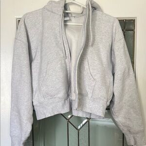 Aritzia Heather Gray Fleece Boyfriend Fit Hoodie